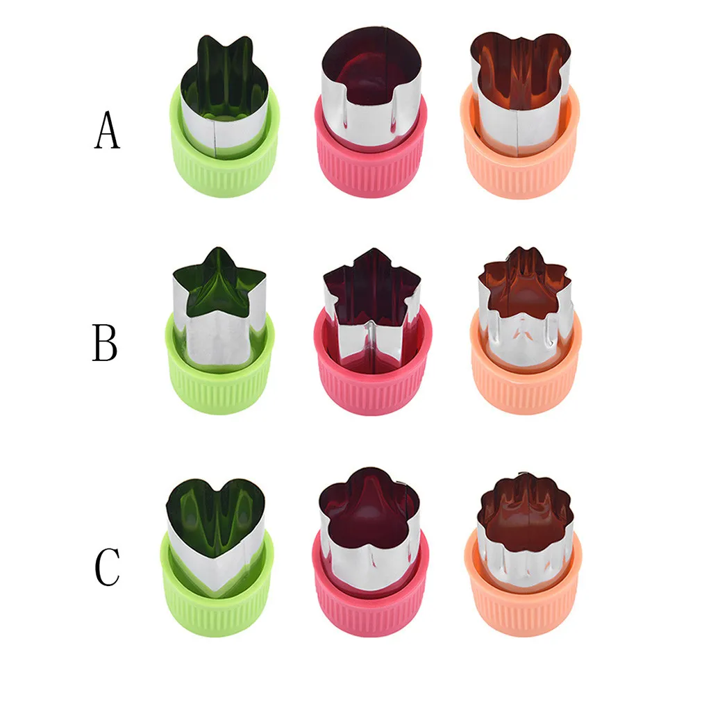 

3 PCS Stainless Steel Fruit And Vegetable Embossing Mold Tool Kitchen DIY Mold Tool Knife Food Fruit Shape Kitchen Accessories