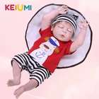 Реалистичная кукла-реборн KEIUMI, 23 дюйма, полностью Силиконовое тело, реалистичные куклы-младенцы с закрытыми глазами для детей, подарки на день рождения