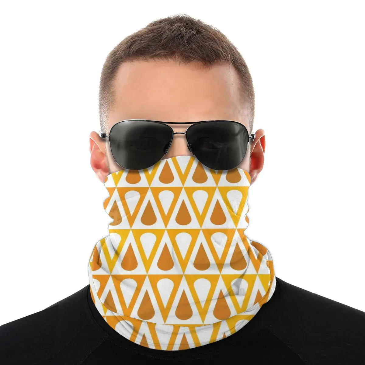 

Orange Teardrop Triangles Magic Scarf Neck Face Mask Men Women Tube Seamless Bandana Multi-functional Headwear Cycling Hiking
