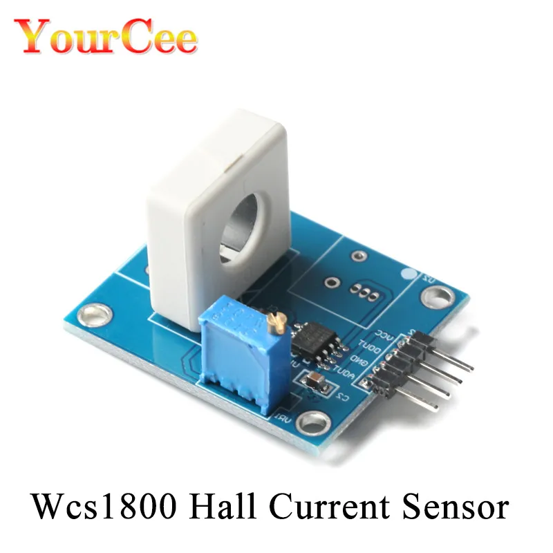 Модуль датчика обнаружения тока Холла WCS1800 DC 5 в 35A Регулируемый Датчик модуль