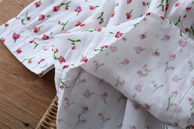 

Japan Style Mori Girl Peter Pan Collar Floral Print Blouse Literary Cotton Long Sleeve Loose Shirt Women