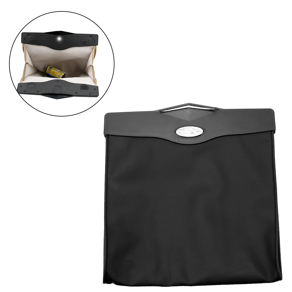 

Car Can Trash For Door Side Seat Back Multifunction PU Leather LED Light Car Organizer Storage Box Interior Accessorie