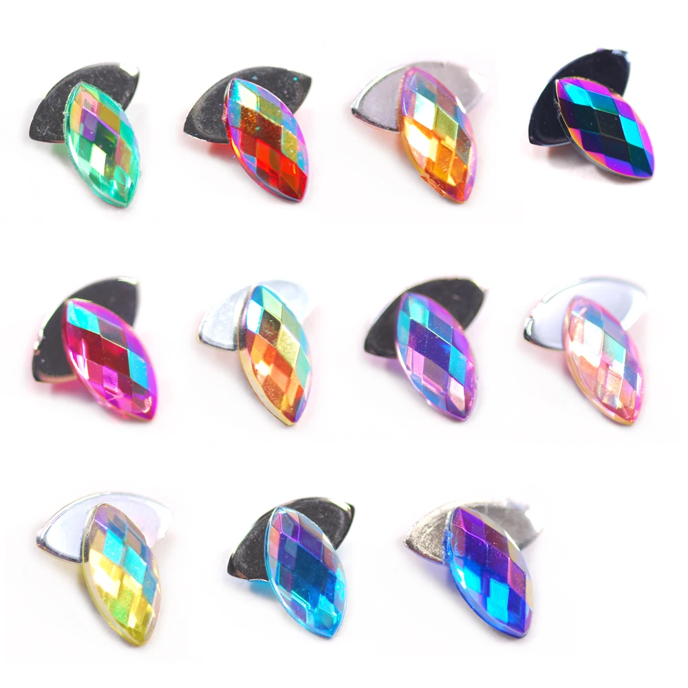 

Стразы для ногтей, в форме лошадиного глаза, 5x10 мм, 300 шт.