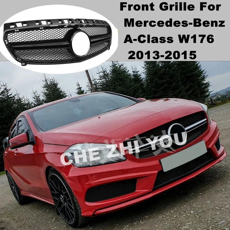 

Решетка для переднего бампера Mercedes-Benz A-Class W176 2013-2015 A200 A250 A45, решетка для автомобильного бампера без логотипа центра
