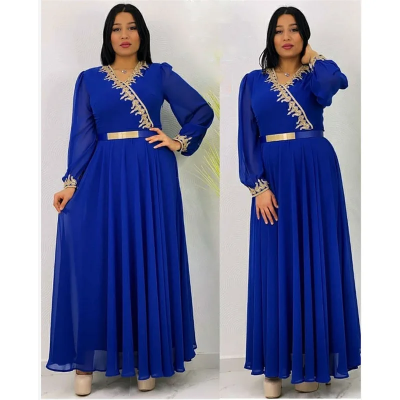 

African Elegant Dresses For Women 2021 New Muslim Fashion Abayas Embroidery Dashiki Chiffon Robe Kaftan Dress Moroccan Turkish