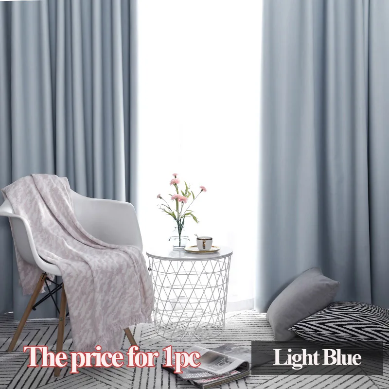Light Blue Современные затемненные занавески для гостиной, занавески, занавески для окон, жалюзи, занавески для гостиной, спальни, на заказ - Цвет: Light Blue