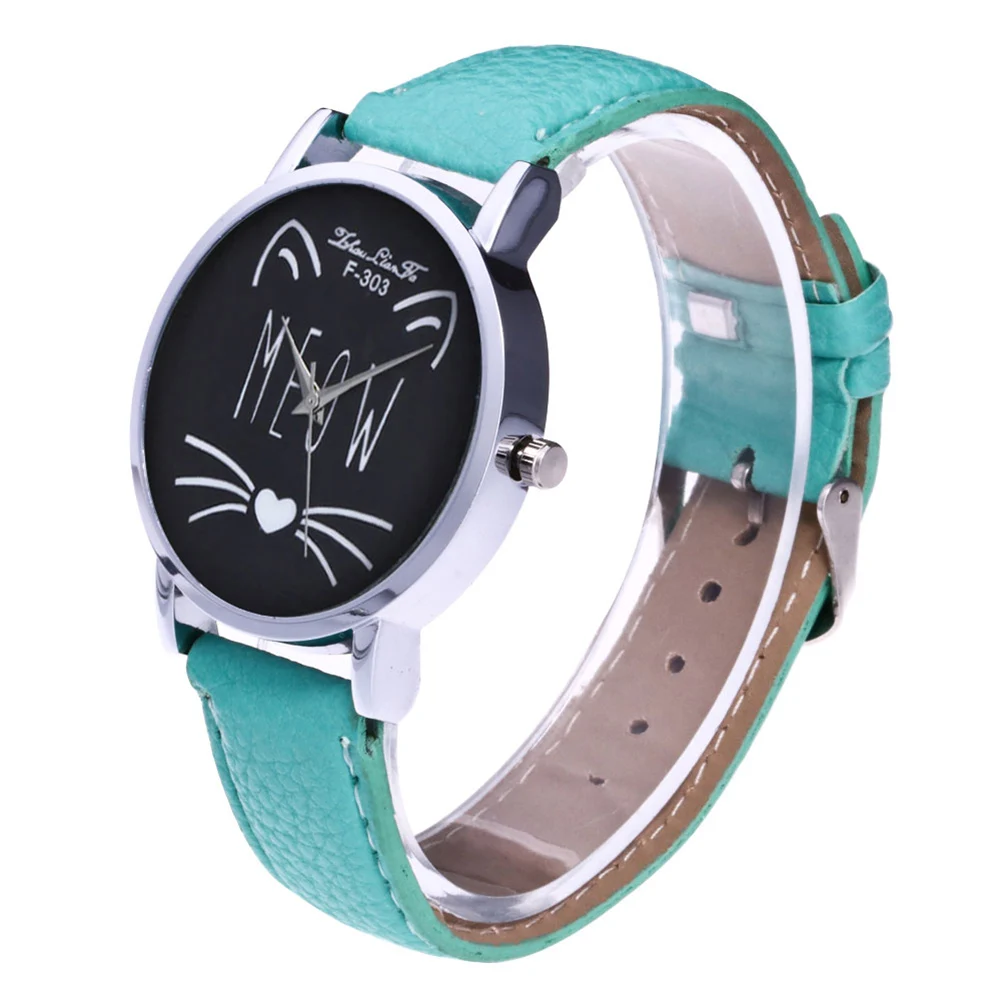 

Cartoon Couple Quartz Watches With Round Dial Faux Leather Strap Cute Birthday Gifts For Lover Reloj Mujer