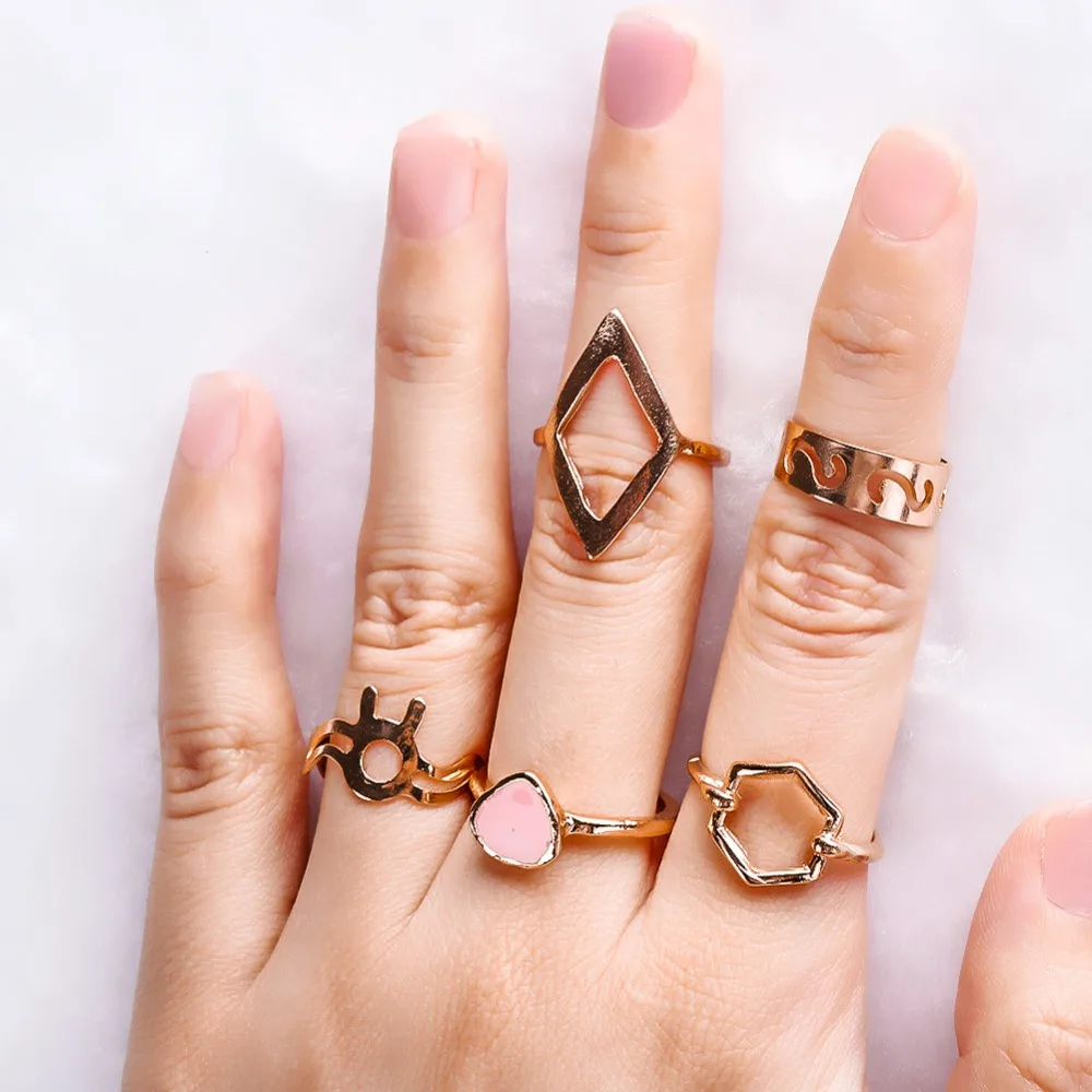 16 стилей винтажные кольца на костяшки для женщин кольцо с цветочным кристаллом в