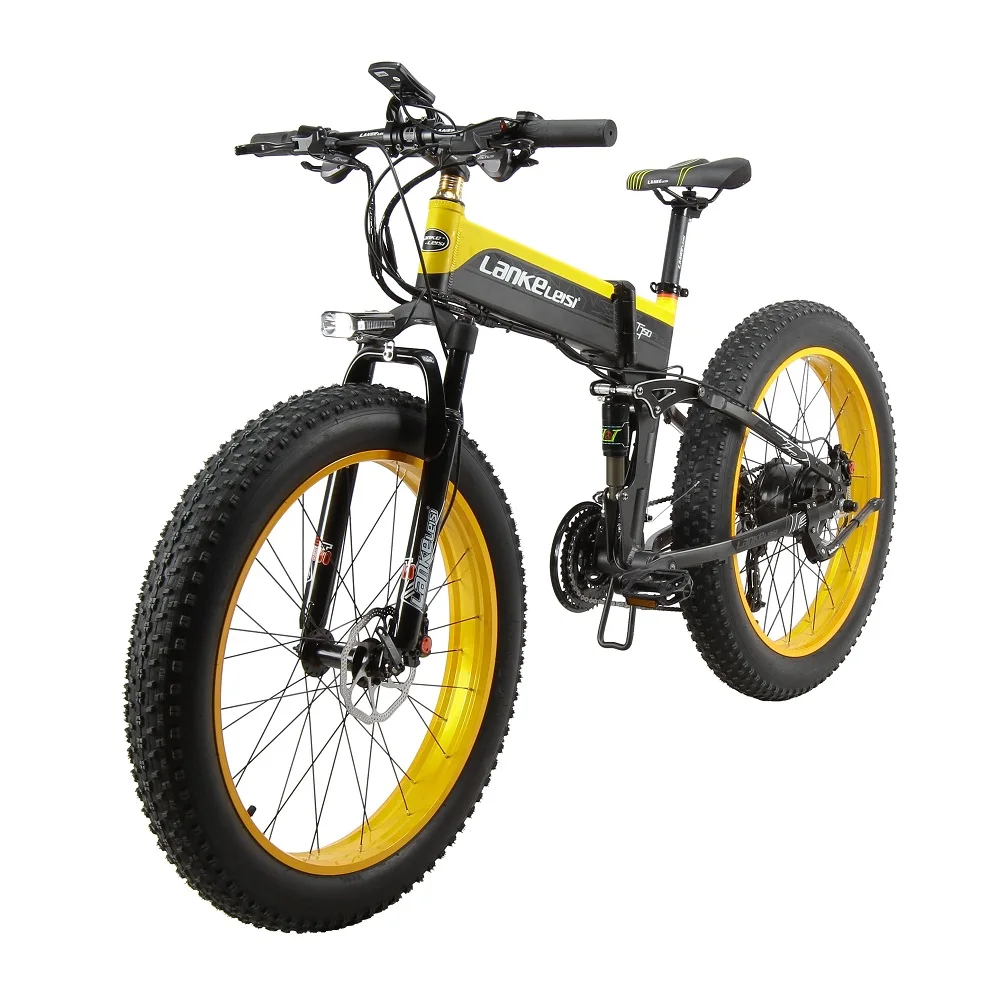 Online Hohe Qualität 26x 4,0 Zoll Fett Reifen Elektrische Bike Fahrrad 1000W Fett Reifen Klapp E-bike Mit 48V 14,5 AH Panasonic Lithium-Batterie