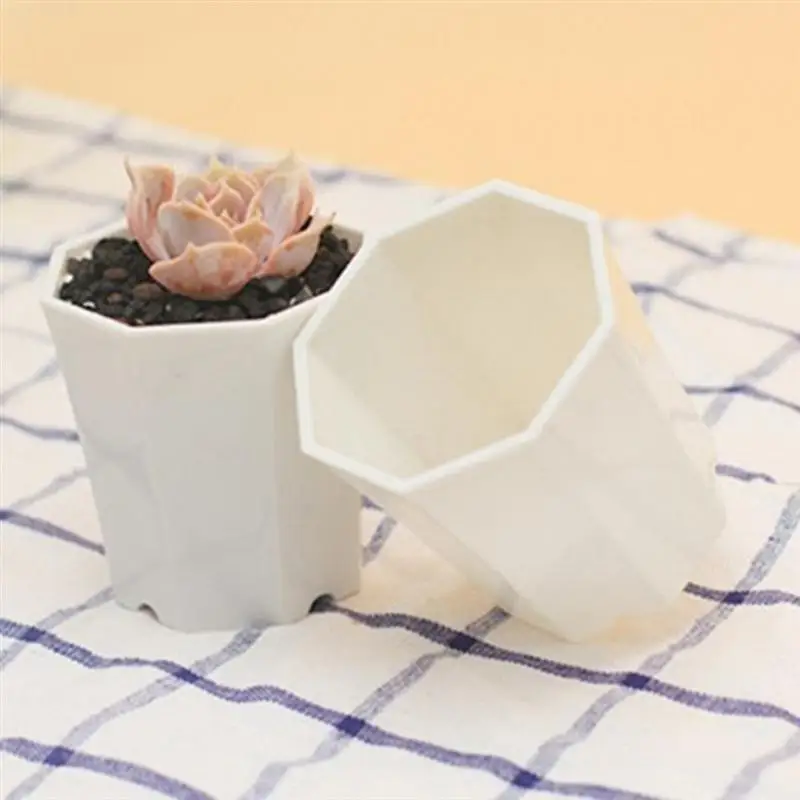 

Pot Plants Succulent Indoor Pots Small Liveplanters Imitation Houseplantsceramic Octagonal Flower Versatile Simple Large