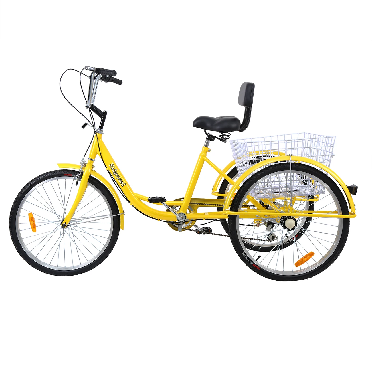 Трехколесный велосипед Ridgeyard для взрослых колеса 24 дюйма 7 скоростей с