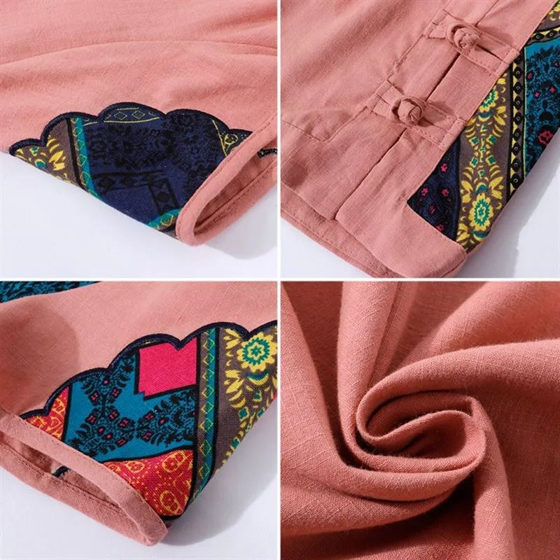 2019 летняя новая хлопковая Футболка с принтом Национальный Ветер Женская