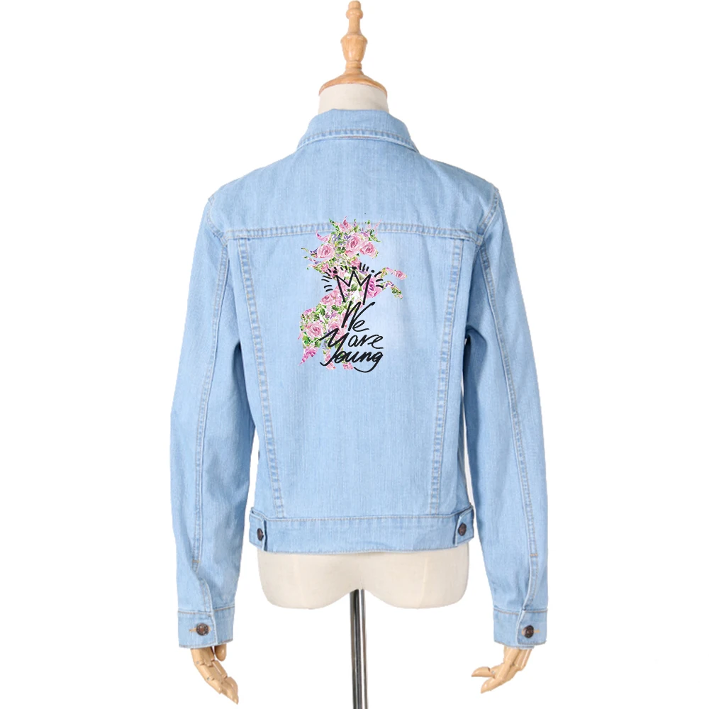 Наклейка на одежду с единорогом и цветком стирающаяся | Дом сад