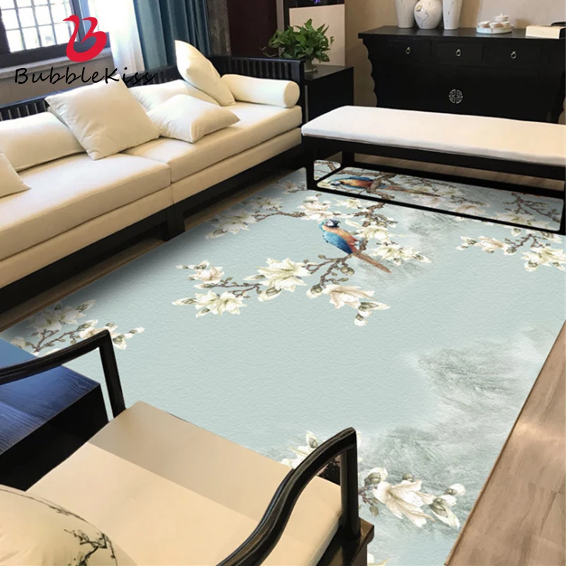Пузырь поцелуй китайский Стиль синей птицы деревьев пересылка коврики с узором