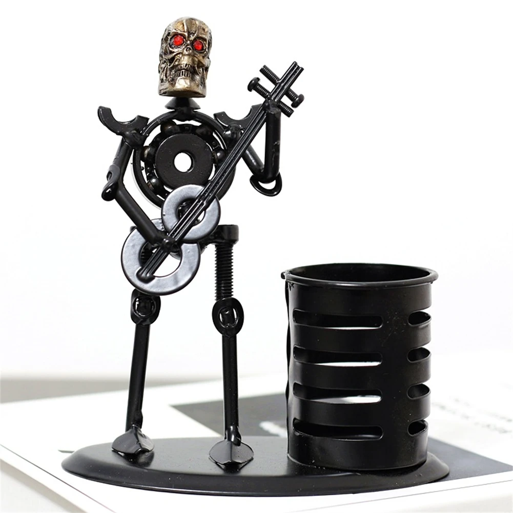 Desk Decor Retro Creative Iron Skull Shape Pen Holder Personality Student Graduation Gift Home Decoration Accessories Miniatures | Дом и сад