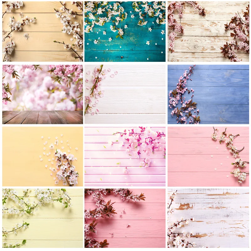 

ZHISUXI Vinyl Flower and wood Planks Photography Backdrops Prop Christmas Day theme Photographic Background Cloth 21710CHM-007