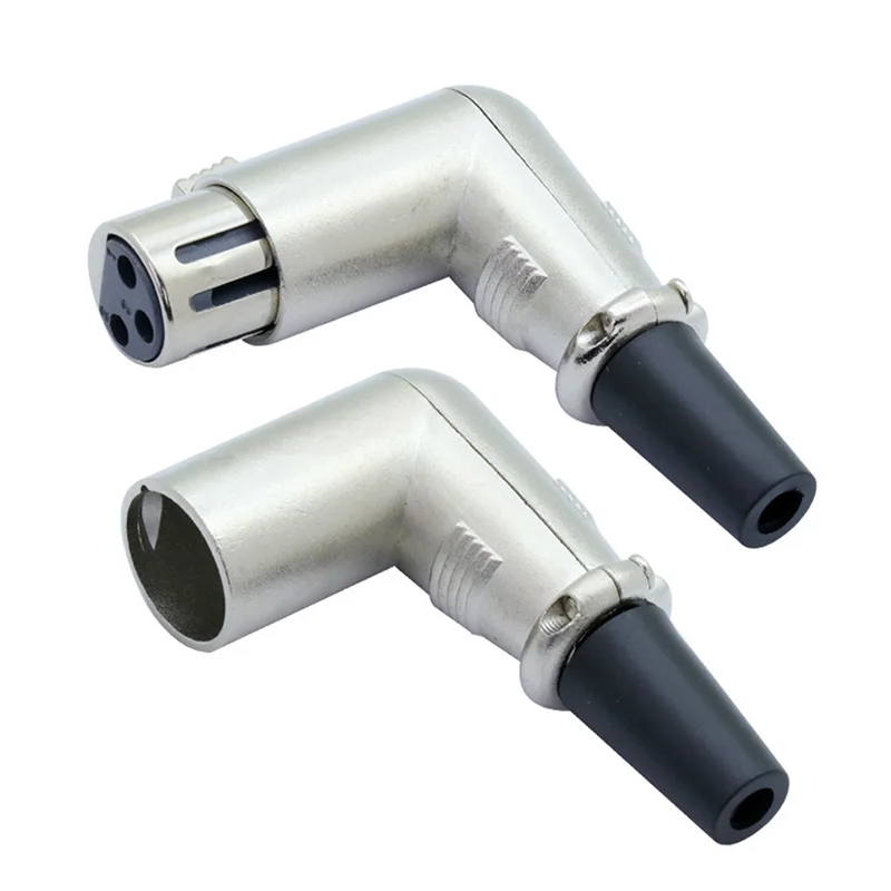 10 шт./лот 3 Pin XLR прямоугольный разъем штепсельная вилка XLR микрофон микрофонный кабель пайка 90 градусов разъем провода - Цвет: 5 Male 5 Female