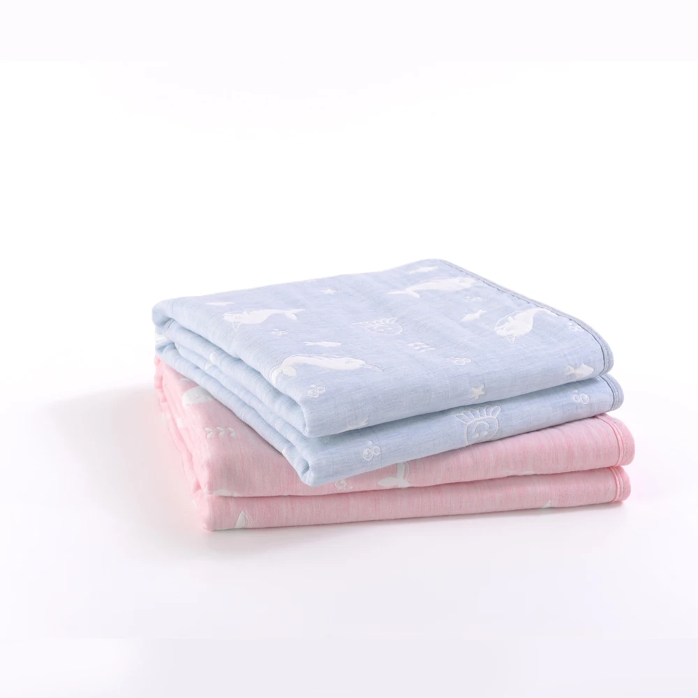 

Cartoon Jacquard Soft Swaddle Cotton Toddler Sleeping Bedding Set Blanket for Babies with 110x130cm Size