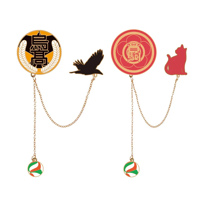 

3pcs Manga Haikyuu!! Cosplay Metal Badges Hinata Shoyo Brooch Pins 58mm Japan Anime Collection Chain Badge for Backpacks Clothes