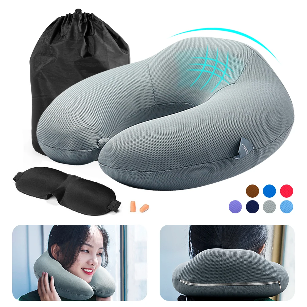 Подушка для шеи с эффектом памяти U-образная подушка поддержки самолета шейного
