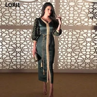 lorie moroccan kaftan evening dresses dubai abaya arabic gold embroidery v neck caftan dress elegant special occasion gowns 2021