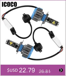 ICOCO светодиодный 12V H4 Автомобильные фары 60 Вт 6000LM H1 H3 H7 H8/H9/H11, 9003/HB3/HB4 светодиодный комплект Headbulbs сов монолитный блок светодиодов фары