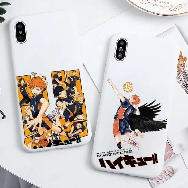

haikyuu volleyball anime boy Phone Case Candy Color for iPhone 11 12 mini pro XS MAX 8 7 6 6S Plus X 5S SE 2020 XR волейбол аним