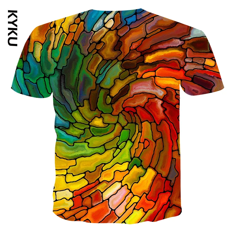 Новинка гипнотическая 3d-футболка KYKU с принтом головокружения забавная футболка
