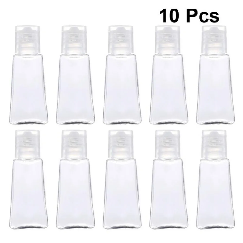 

10 Pcs 30ml Trapezoidal Empty Hand Sanitizer Bottles Refillable Plastic Container Transparent Gel Bottle For Travel Packaging