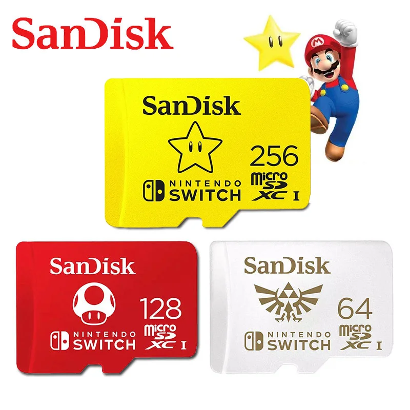 

SanDisk Memory Card 128GB 64GB 256GB Micro SD Card New Style For Nintendo Switch microsd TF Card SDXC UHS-I Game Expansion Card