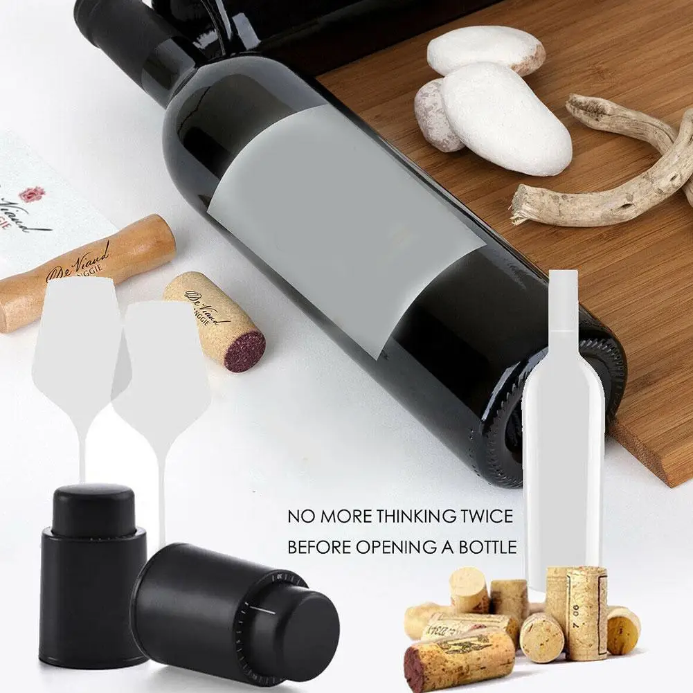 

Black ABS Vacuum Wine Bottle Stopper Sealed Storage Stopper Tools Wine Memory Vacuum Barware Bar Wine Push Cork Style W2Q1