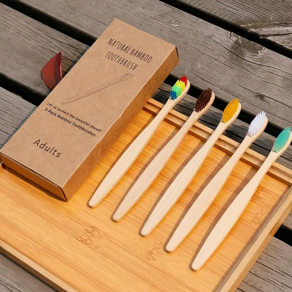 Bamboo Зубная щетка экологически чистая мягкая щетина для взрослых зубная es ухода