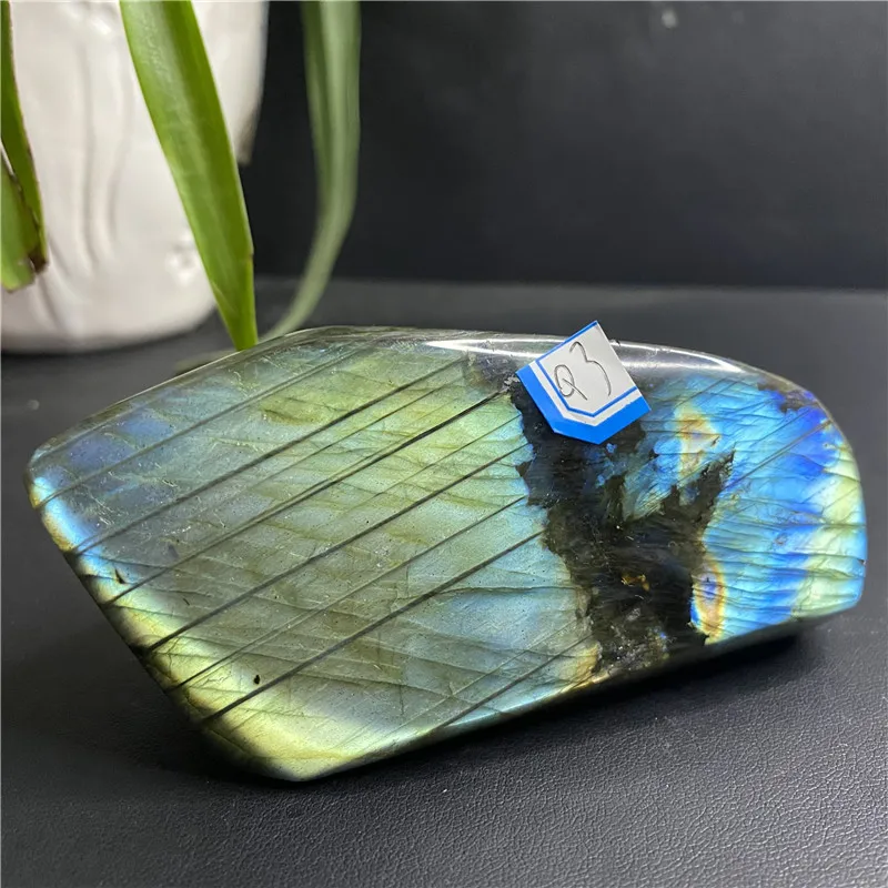 

Natural Quartz Crystal Blue Light Labradorite Mineral Specimen Energy Stone Healing