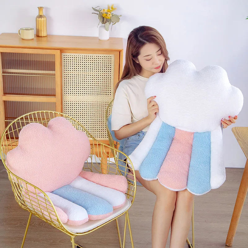 

75*50cm New Cloud Rainbow Plush Seat Cushion PP Cotton Stuffed Soft Natural Pillow Decorate For Floor Sofa Chair Girl Gifts