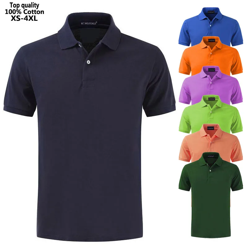 22 цвета, XS-4XL, лето, мужские рубашки поло с коротким рукавом, хлопок, классические мужские повседневные рубашки поло, модные мужские топы