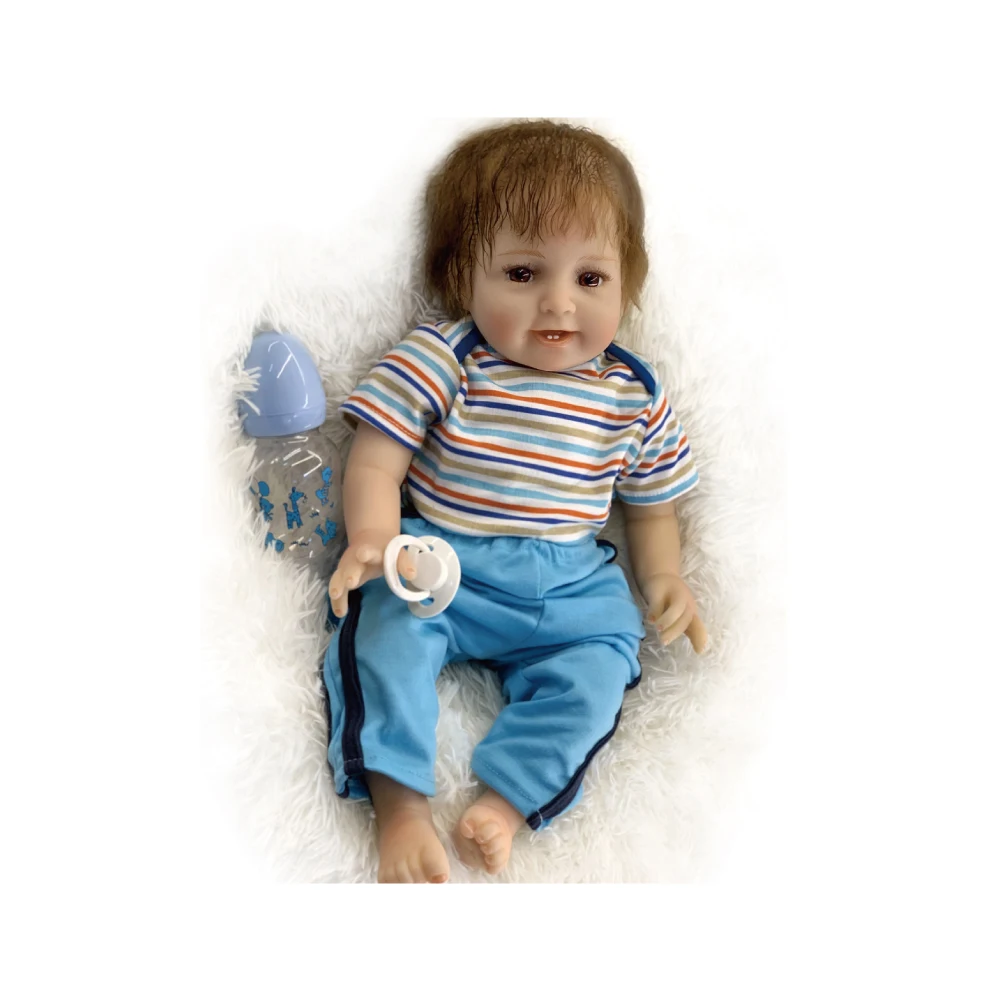 

Ship from USA-Baby Gift Mohair Soft Body Silicone Vinyl 22 Inch Reborn Doll