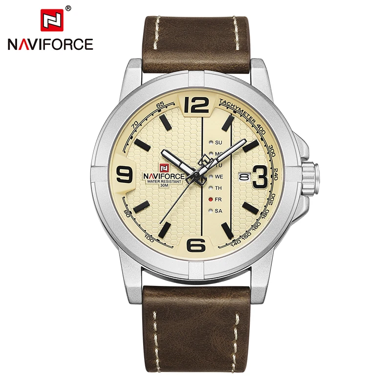 Часы наручные NAVIFORCE Мужские кварцевые брендовые модные повседневные