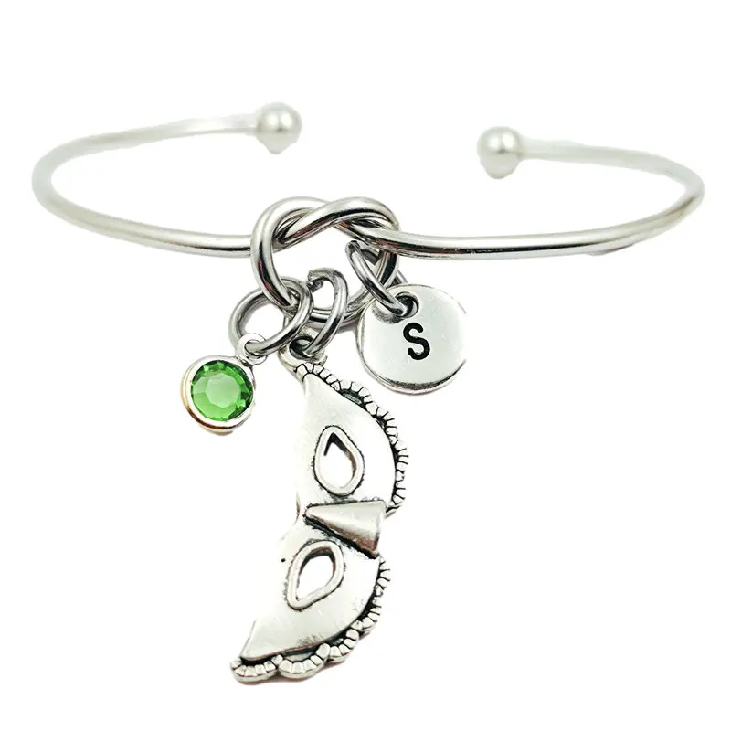 

Party Mask Creative Initial Letter Monogram Birthstone Adjustable Bracelet Fashion Jewelry Women Gift Pendant
