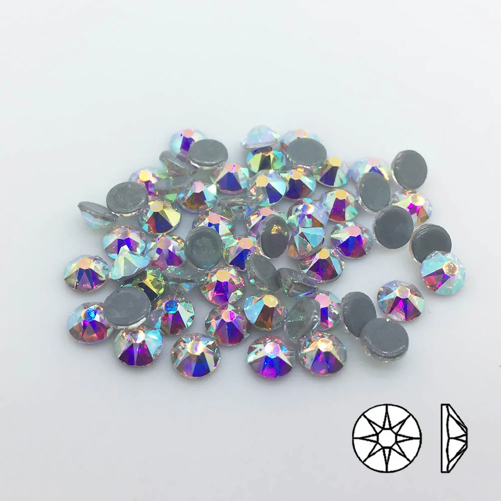 Стразы стеклянные с горячей фиксацией цветные стразы для одежды сделай сам