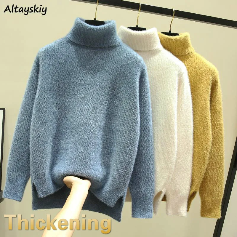 

Свитер женский трикотажный, однотонный, оверсайз, 3XL, осень