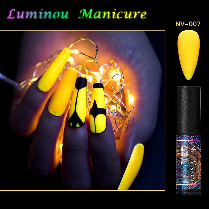 УФ-гель для ногтей 5 мл светящийся в темноте флуоресцентный неоновый Гель-лак