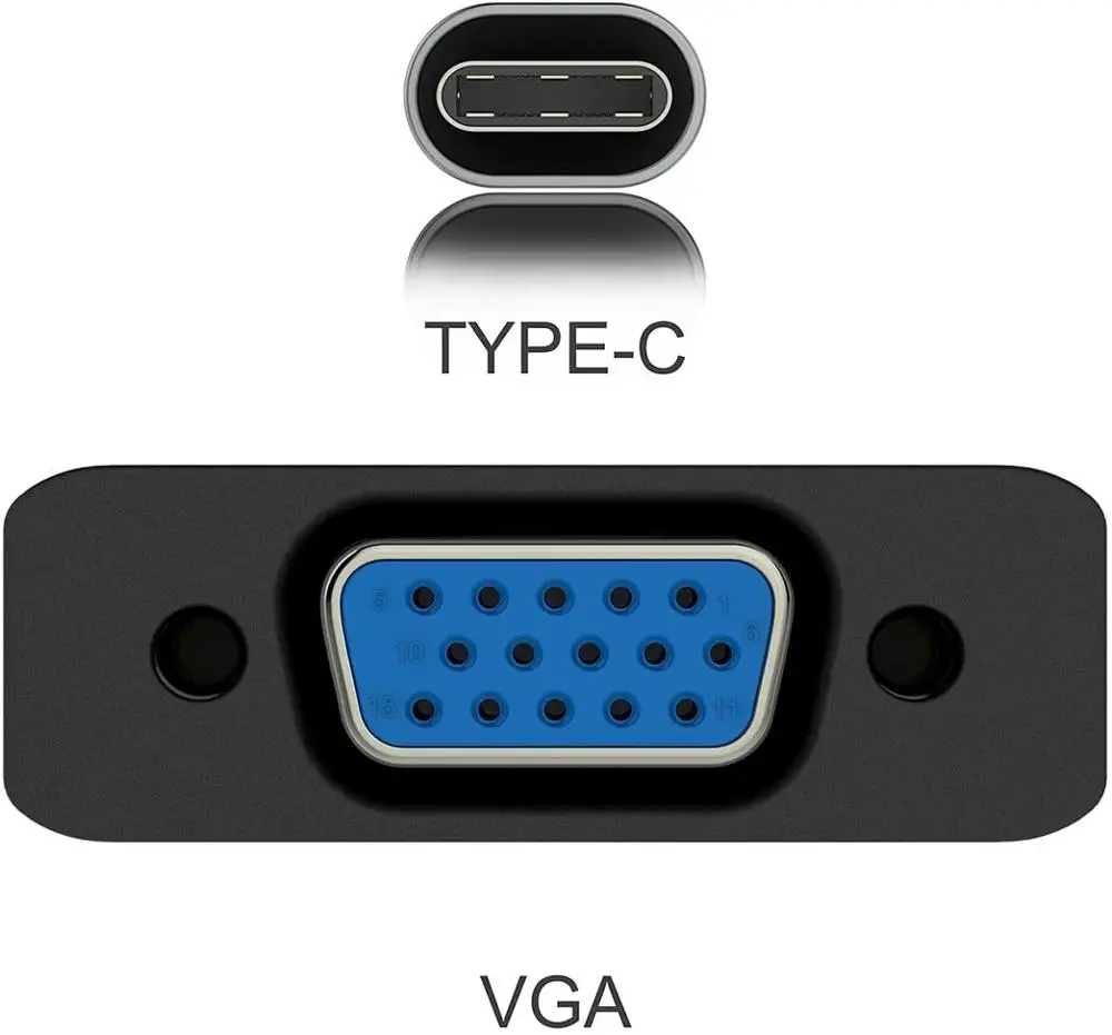 Lention USB C к VGA адаптеру Тип кабель конвертер для MacBook Pro 13/15/16 (Thunderbolt 3 Порт) 2018 2019 Air |