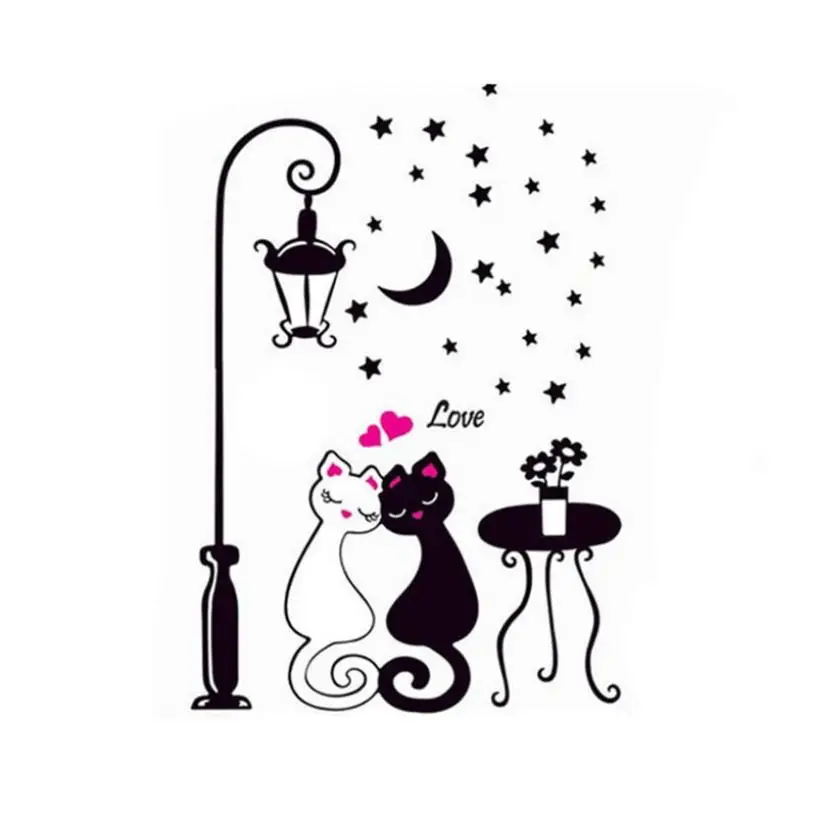 Креативная милая пара мультяшная Наклейка на стену для гостиной спальни сделай сам наклейки домашнего