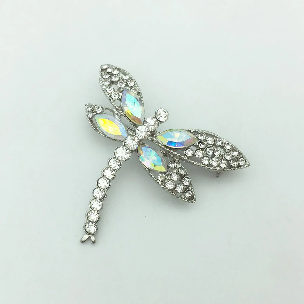 

Crystal Rhinestone Dragonfly Brooch for Women Elegant Fashion Lady Pins Scarf Brooch Christmas Gift Top Quality