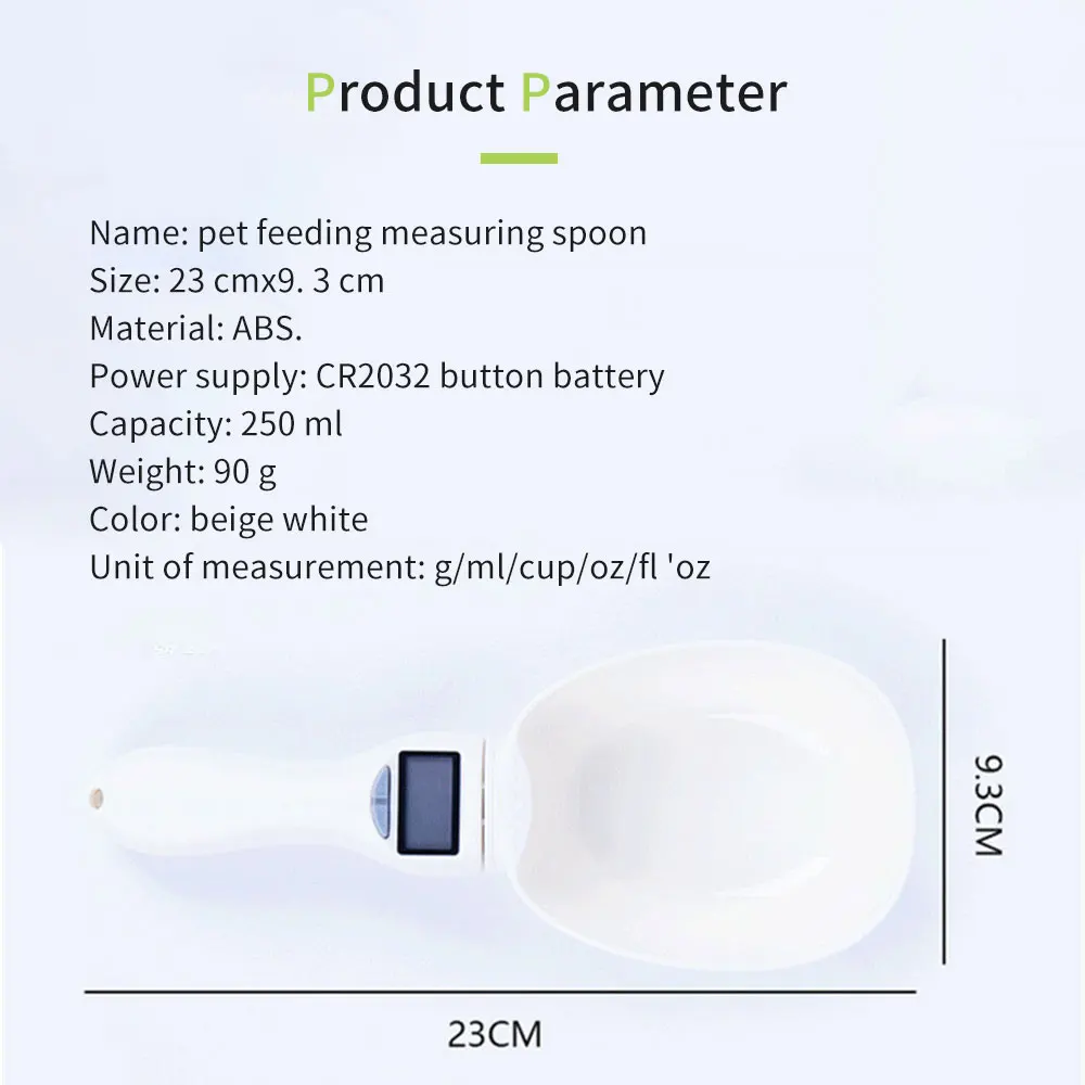 

Pet Food Scale Cup For Dog Cat Feeding Bowl Kitchen Scale Spoon Measuring Scoop Cup Portable With Led Display High Quality