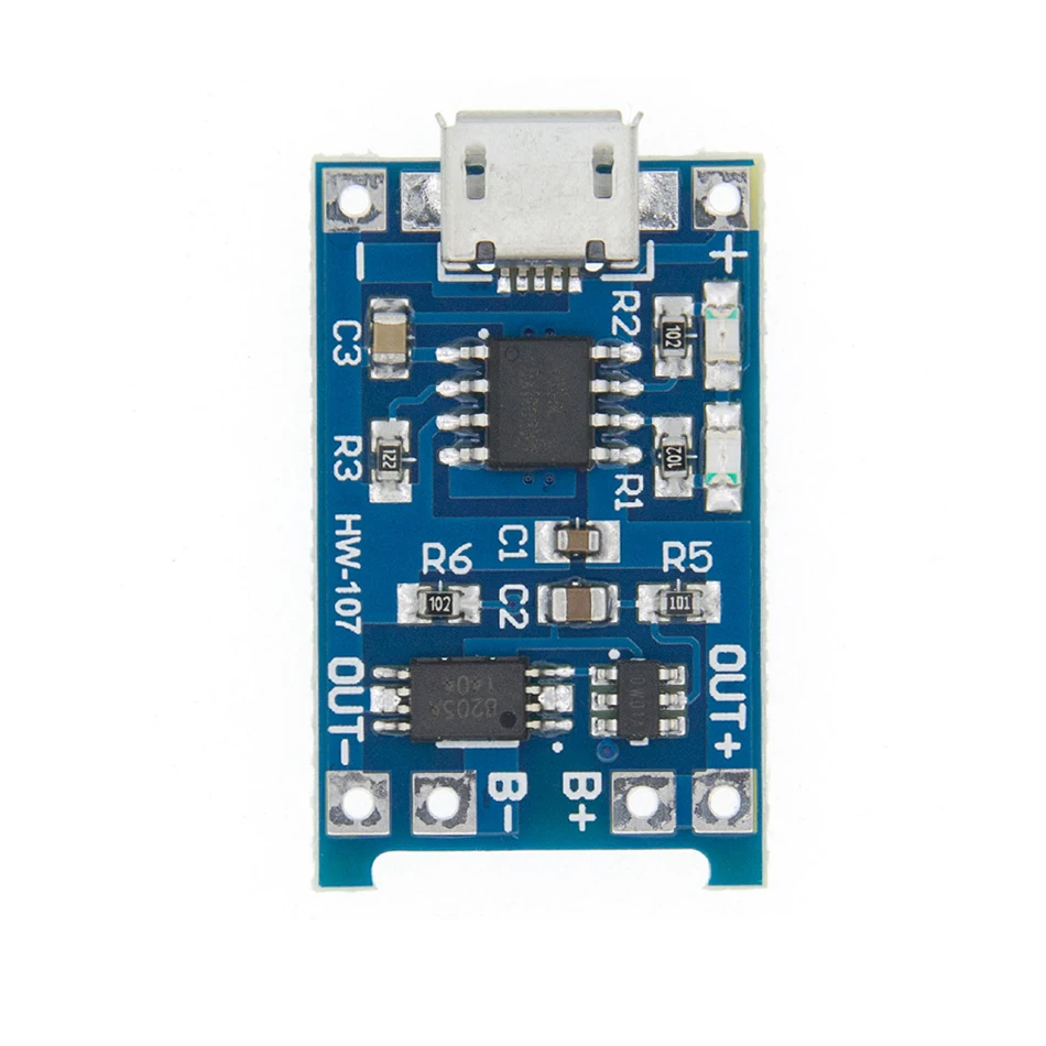 TP4056 Protection Dual Functions 5V 1A Micro USB 18650 Lithium Battery Charging Board Charger Module | Электронные компоненты и