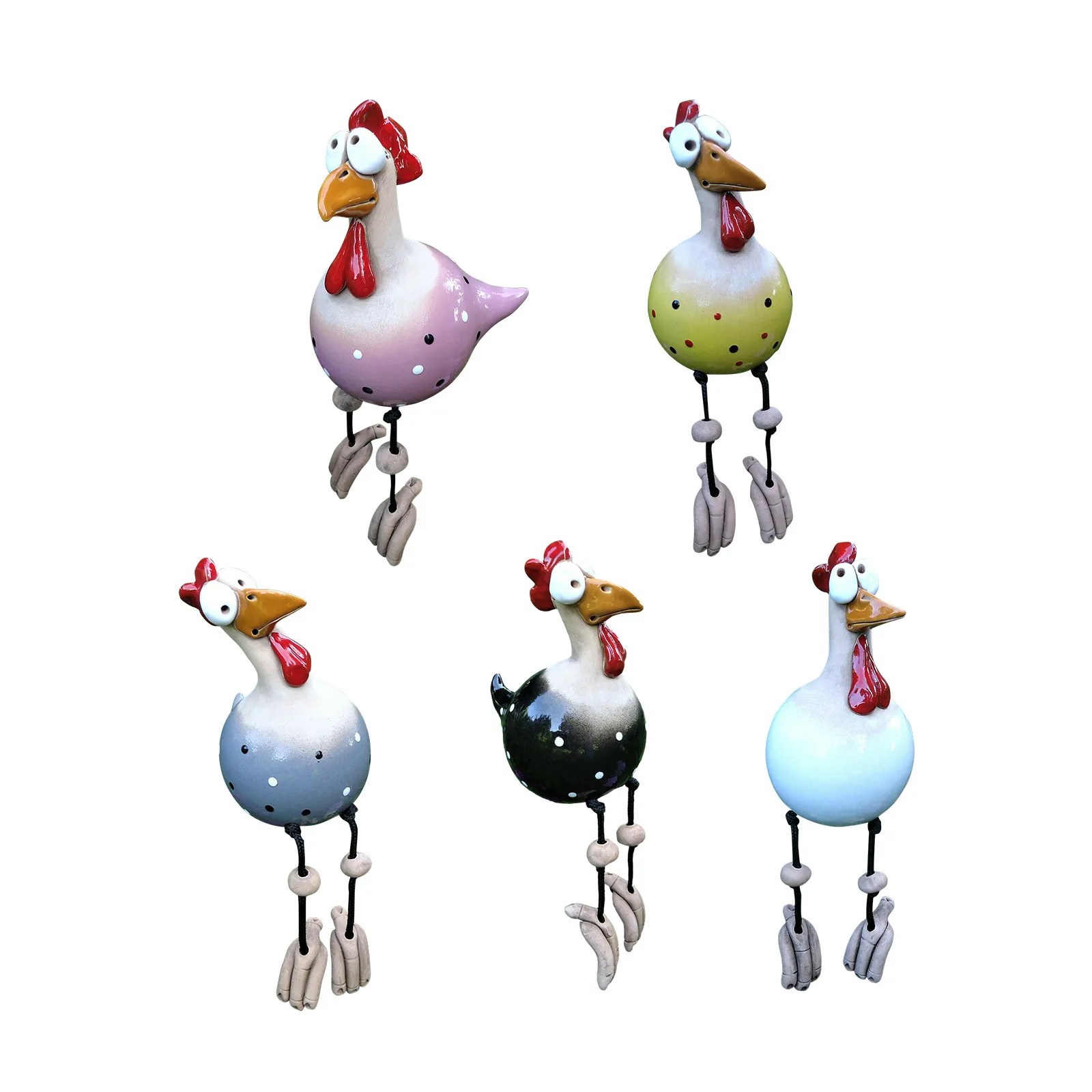 

Yard Art Decor Chicken Garden Lawn Plug Hen Rooster Ornaments Hens Bird Statues Edge Seater Indoor Outdoor Backyard Decorations