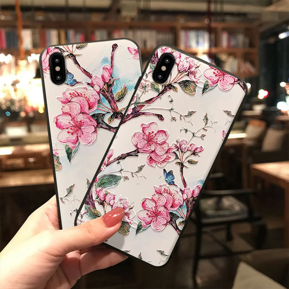 Модный телефон чехол для iPhone 6 6s 7 8 Plus X XS MAX XR разноцветный окрашенный рельефный