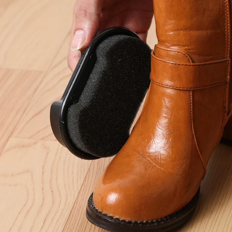 

Double-sided Shoe Rub Leather Shoe Polish Sponge Black 1Pcs Shoe Cleaning Brush Portable Home Cleaning Tools Multifunction