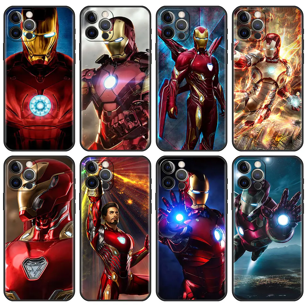 

MARVEL Phone Case for iPhone 13 6.1 inches 12 Mini 11 Pro 7 XR X XS Max 6 6S 8 Plus 5 5S SE Soft Cover Iron Man